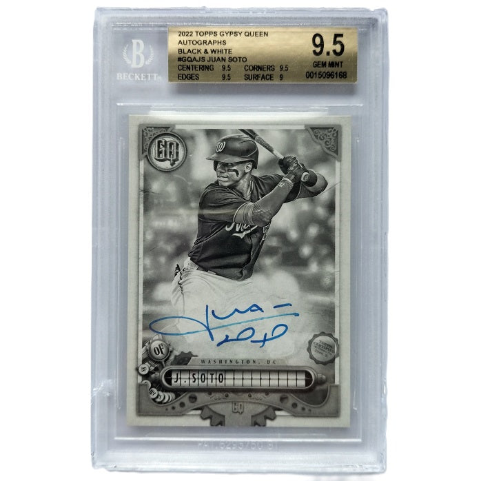 Juan Soto Gypsy Queen Black & White Auto 45/50 Beckett 9.5